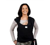 Gaia Baby Carry Stretchy Baby Wrap - 100% Organic Cotton, Size-Inclusive Baby Wrap (Newborn to 15 kg) - Ebony