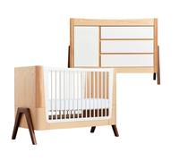 Gaia Baby Hera Cot Bed & Dresser Set - Natural / Walnut