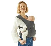 Gaia Baby Soft Newborn+ Carrier - GOTS-Certified Organic Cotton Baby Carrier (Birth to 11kg), 3 Carry Positions, Graphite