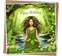 Gaia Birthday Card - Womens Mother Nature Birthday Card Female - With Eco Kraft Envelope