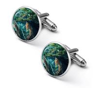 Gaia Earth Goddess Greek Mythology Shirt Cufflinks for Men Cuff Links Tie Father Husband Wedding Business 1.7cm