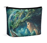 Gaia Earth Goddess Greek Mythology Travel Makeup Bag for Women Cosmetic Organizer Toiletry Storage Case
