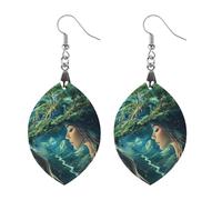 Gaia Earth Goddess Greek Mythology Women's Earrings Wooden Pendant Dangle Jewelry Stylish Accessories for Party
