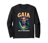 Gaia Gr oddess Mother Earth Nature Lover Witchy Pagan Long Sleeve T-Shirt