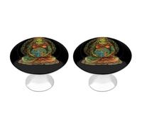 Gaia Greek Goddess of Mother Earth Drawer Pulls Handles Knobs Flat Black Cabinet Cup with Screw 2 Pack