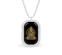 Gaia Greek Goddess of Mother Earth Pendant Necklace Fashion Jewelry Square Pendant with White Drill Border One Size