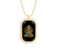 Gaia Greek Goddess of Mother Earth Pendant Necklace Fashion Jewelry Square Pendant with White Drill Border One Size