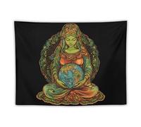 Gaia Greek Goddess of Mother Earth Tapestry for Bedroom Aesthetic Wall Tapestries Hanging Backdrop Home Decor