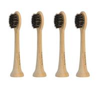 Gaia Guy Bamboo & Horsehair Bristle Electric Toothbrush Head (4-Pack) - Uncoated Polished Bamboo