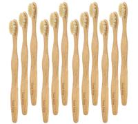 Gaia Guy Bamboo Toothbrushes with Natural Boar Bristles, 12 Pack - Nylon-Free Natural Bristles, Bamboo Handles, Medium Firm Brushing Feel, Plastic-Free Alternative to Conventional Toothbrushes