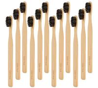 Gaia Guy Bamboo Toothbrushes with Natural Horsehair Bristles, 12 Pack - Medium Soft Natural Bristles, Nylon-Free, Bamboo Handles, Plastic-Free Alternative to Conventional Toothbrushes