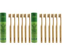 Gaia Guy - Natural Boar Bristle Bamboo Toothbrush - Compostable and Biodegradable (Pack of 2)