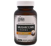 Gaia Herbs, Mushroom + Herbs, Mental Clarity, 60 Vegan Capsules