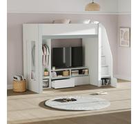 Gaia Highsleeper TV Bunk Bed - White