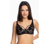 Gaia Semi Padded Bra Underiwred Lace Tulle 1134 Keto, Black,34F