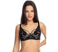 Gaia Semi Padded Bra Underiwred Lace Tulle 1134 Keto, Black,34G
