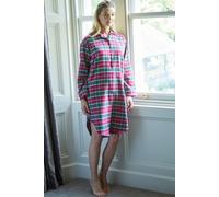 "Gaia" Tartan Brushed Cotton Nightshirt British Boxers Burgundy XXL