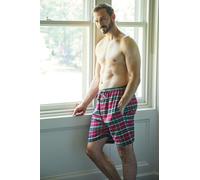 "Gaia" Tartan Brushed Cotton Sleep Shorts British Boxers Burgundy XL