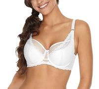 Gaia Underwired Lace Semi Padded Bra 876 Carrie, White,32F