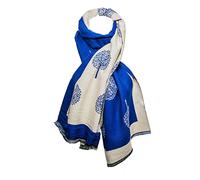 Gaia - Vera Tucci Double Sided Tree Of Life Scarf Double Sided (Navy/Cream), L