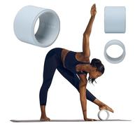 Gaiam 6" Mini Yoga Wheel (Sheer Chambray), Compact Spine & Back Stretcher with Non-Slip Cushioning, Helps Relieve Pain & Release Tension, Back Roller Wheel for Yoga, Mobility, Pilates, and Exercise