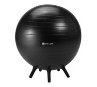 Gaiam Balance Ball Chair - No-Roll Ergonomic Office Chair & Yoga Ball Chair for Home Office Desk with Exercise Guide, Easy Installation Ball Pump, and Built-in Stability Legs, 25.5 in. (65 cm) - Black