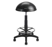 Gaiam Balance Ball Chair Stool, Half-Dome Stability Ball Adjustable Tall Office Sit Stand Swivel Desk Chair Drafting Stool with Round Foot Rest for Standing Desks Home or Office - Black 33