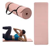 Gaiam Essentials Thick Fitness Exercise Yoga Mat with Easy Fit Carry Strap, French Pink, 72" Length x 24" Width x 2/5" Thick, 10mm
