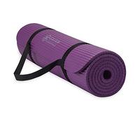 Gaiam Essentials Thick Yoga Mat Fitness & Exercise Mat with Easy-Cinch Yoga Mat Carrier Strap, 72"L x 24"W x 2/5 Inch Thick