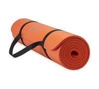 Gaiam Essentials Thick Yoga Mat Fitness & Exercise Mat with Easy-Cinch Yoga Mat Carrier Strap, 72"L x 24"W x 2/5 Inch Thick