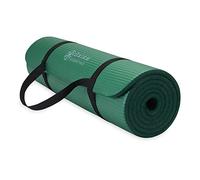 Gaiam Essentials Thick Yoga Mat Fitness & Exercise Mat with Easy-Cinch Yoga Mat Carrier Strap, 72"L x 24"W x 2/5 Inch Thick