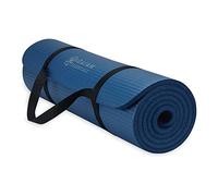 Gaiam Essentials Thick Yoga Mat Fitness & Exercise Mat with Easy-Cinch Yoga Mat Carrier Strap, 72"L x 24"W x 2/5 Inch Thick