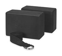 Gaiam Essentials Yoga Block 2-Pack & Yoga Strap Set, Black