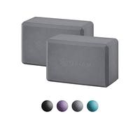 Gaiam Essentials Yoga Block (Set Of 2) - Supportive Latex-Free Eva Foam Soft Non-Slip Surface For Yoga, Pilates, Meditation, Grey
