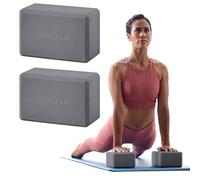 Gaiam Essentials Yoga Block (Set Of 2) - Supportive Latex-Free Eva Foam Soft Non-Slip Surface For Yoga, Pilates, Meditation, Grey