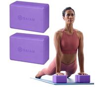 Gaiam Essentials Yoga Block (Set Of 2) - Supportive Latex-Free Eva Foam Soft Non-Slip Surface For Yoga, Pilates, Meditation, Deep Purple