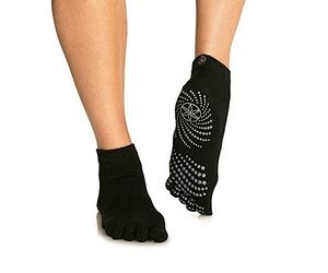 Gaiam Grippy Yoga Socks - Black/Grey, Medium/Large