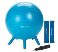 Gaiam Kids Stay-N-Play Ball Children's Balance Ball Chair with Chair Bands - Flexible School Active Classroom Desk Alternative Seating with Chair Fidget Band - Built-in Stability Legs - 45cm, Blue