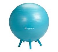 Gaiam Kids Stay-N-Play Balls - Kids’ Desk Chair & Elementary School Classroom Seating, Engaged & Active Seating Yoga Ball Chairs for Kids Ages 5-11, No Roll, Holds Up to 300 lbs, Includes Pump