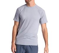 Gaiam Men's Supine Crewneck Top, Relaxed Fit, Stretch Midweight Material, Sleet, Large