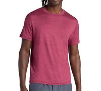 Gaiam Mens Everyday Basic Crewneck Top, Standard Fit, Stretch Midweight Material, Beet Heather, Medium