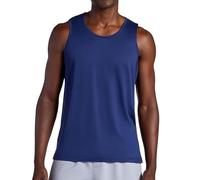 Gaiam Men's Everyday Basic Tank Top, Standard Fit, Stretch Midweight Jersey Material, Medieval Blue, Large