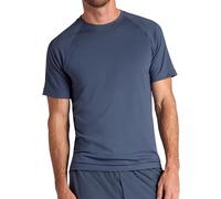 Gaiam Men's Supine Crewneck Top, Relaxed Fit, Stretch Midweight Material, Cool Grey, Large