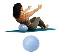 Gaiam Mini Ab Ball (Clear Sky), 8 Inch Inflatable Anti-Burst Exercise Ball for Core Strength, Pilates, Yoga, and Physical Therapy, Includes Inflation Straw, Plug & Downloadable Exercise Guide
