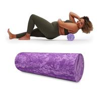 Gaiam Restore Marbled Foam Roller for Muscle Massage - 18" Muscle Massager for Stimulation - Total Body Pain Relief, Back, Neck, Foot, Calf, Leg, Arm - Deep Tissue Massager for Sore Muscles - Purple