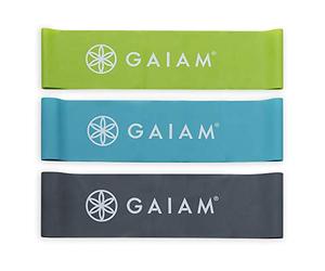 Gaiam Restore Mini Band Kit, Set of 3, Light, Medium, Heavy Lower Body Loop Resistance Bands for Legs and Booty Exercises & Workouts, 15" x 4" Bands
