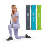 Gaiam Restore Mini Band Kit, Set of 3, Light, Medium, Heavy Lower Body Loop Resistance Bands for Legs and Booty Exercises & Workouts, 12" x 2" Bands