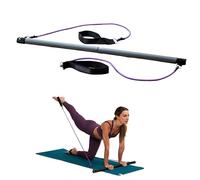 Gaiam Restore Pilates Bar Reformer Kit - Home Fitness Equipment for Total Body Workout - Includes Bar, Two 30-Inch Resistance Band Cords with Attached Foot Strap Loops - Exercise Guide Included