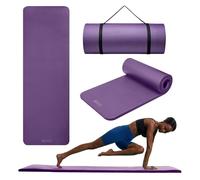 Gaiam Thick Yoga Mat, Exercise & Fitness Mat with Easy-Cinch Carrying Strap | Non-Slip NBR Foam | Joint Cushioning | Yoga, Pilates, Fitness & Floor Workouts | 72"L x 24"W