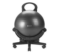 Gaiam Ultimate Balance Ball Chair - Premium Exercise Stability Yoga Ball Ergonomic Chair for Home and Office Desk with Reinforced Base, Air Pump, Exercise Guide, Black